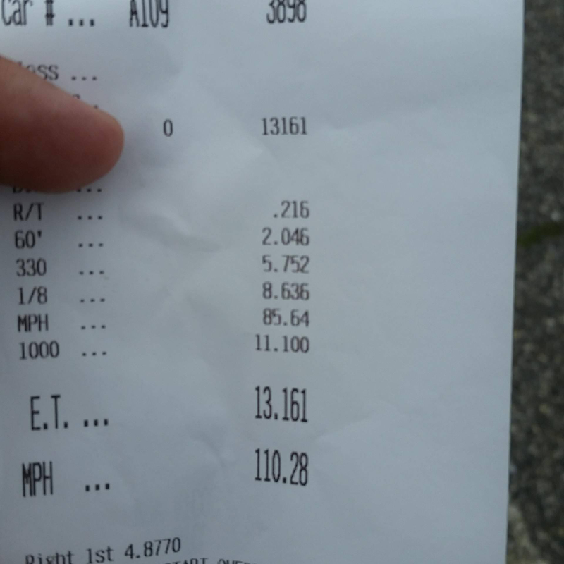 13 second car on street tires!